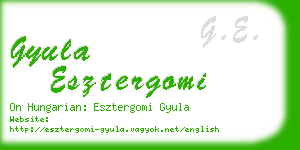 gyula esztergomi business card